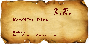 Kozáry Rita névjegykártya
