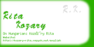 rita kozary business card